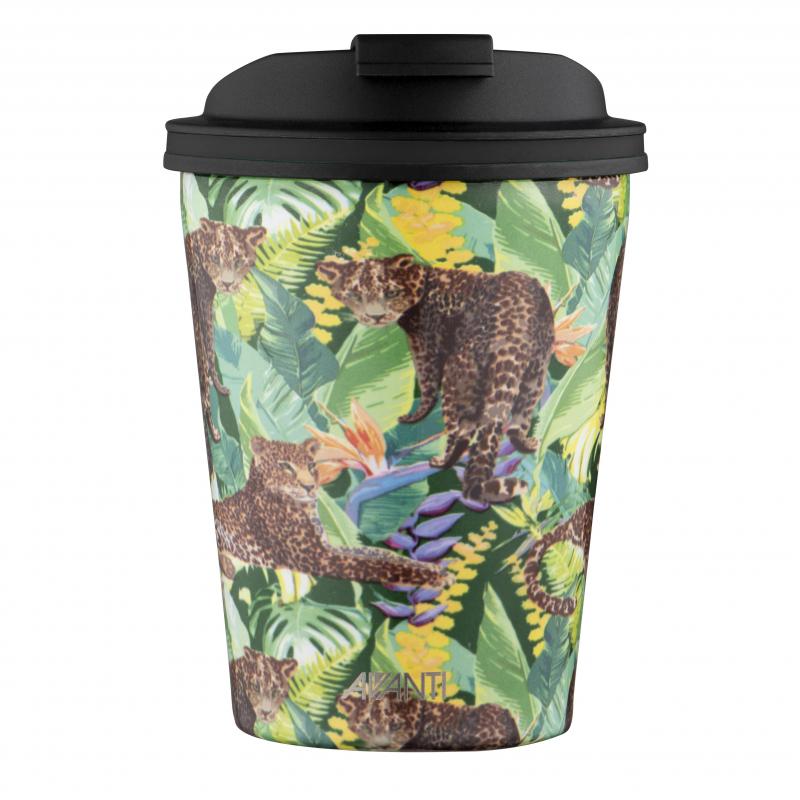 Avanti - GOCUP Double Wall Stainless Steel Coffee Cup 280ml Tropical Leopard
