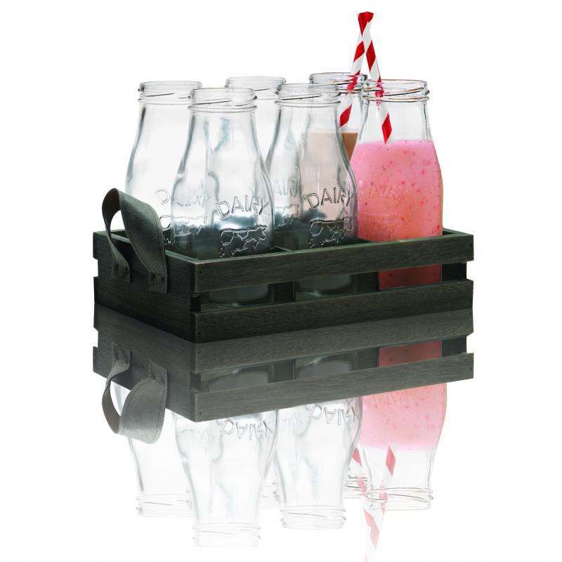 Avanti Milk Bottle with Straw 325ml | 6pcs Tray