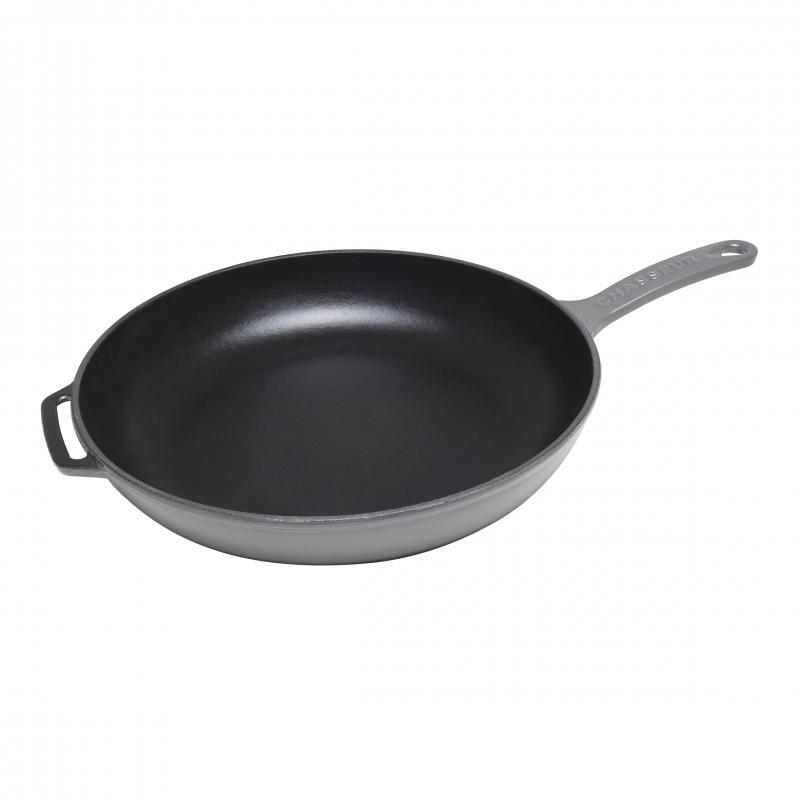 Chasseur Fry Pan 28cm Cast Iron Handle Caviar Black