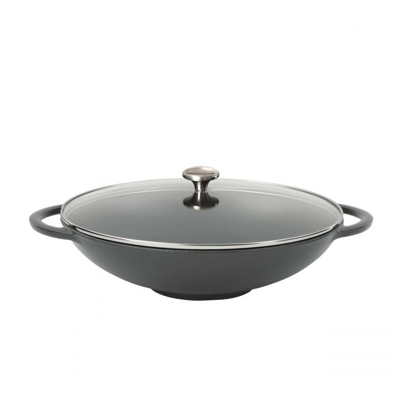 Chasseur Wok 37cm + Glass Lid Caviar