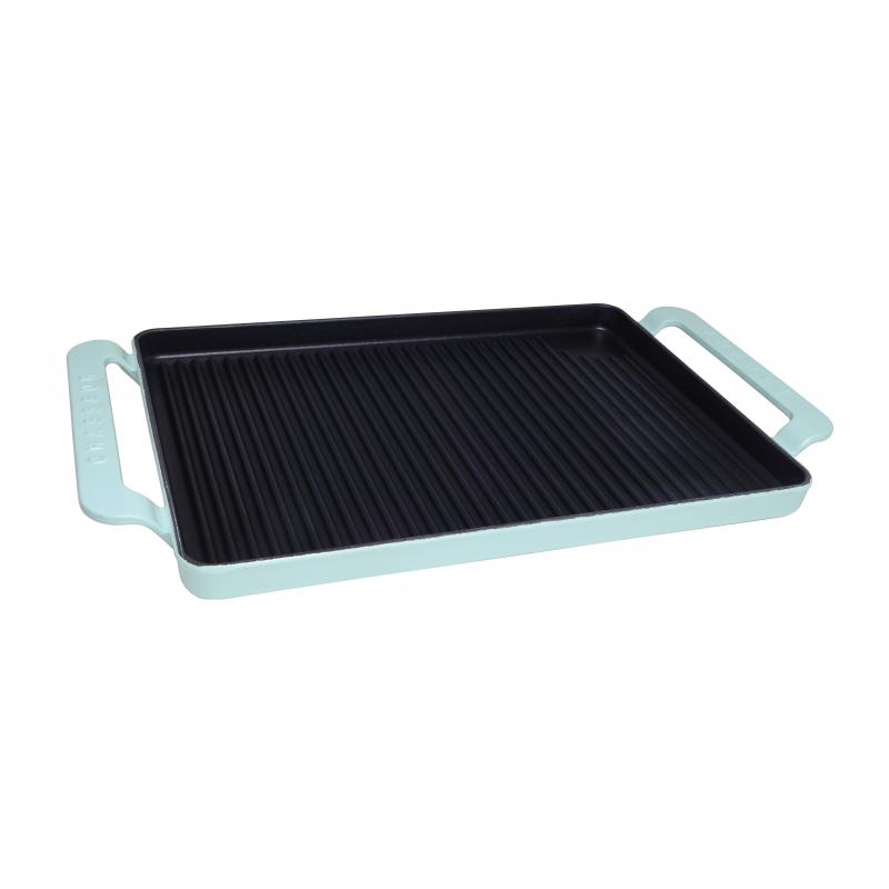 Chasseur Rectangular Grill Pan 42 x 24cm Duck Egg Blue