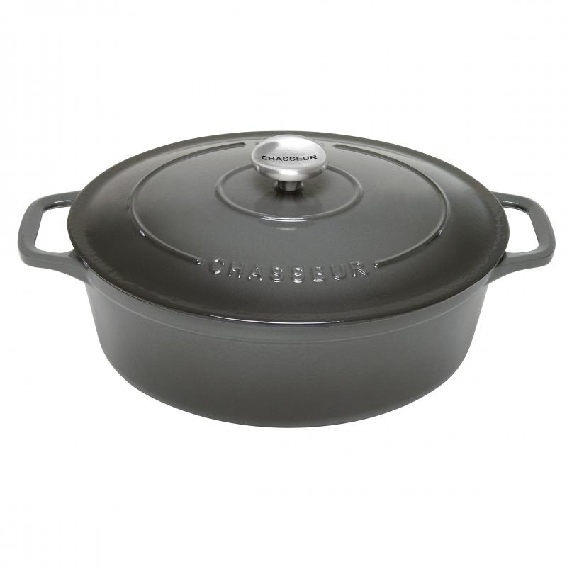 Chasseur Oval French Oven 27cm Caviar