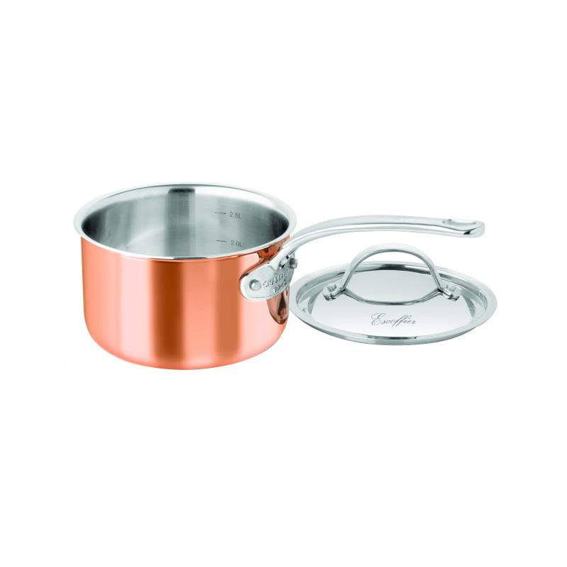 Chasseur Escoffier Saucepan with Lid 18cm 2.5L | Copper Tri-ply 