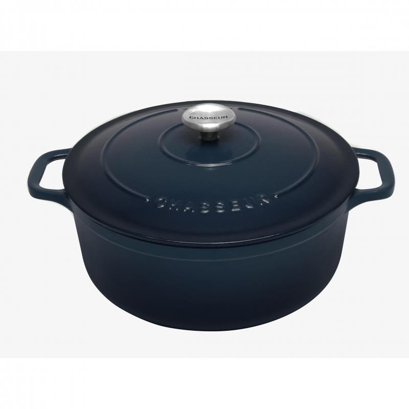 Chasseur Round French Oven 24cm/4L Liquorice Blue