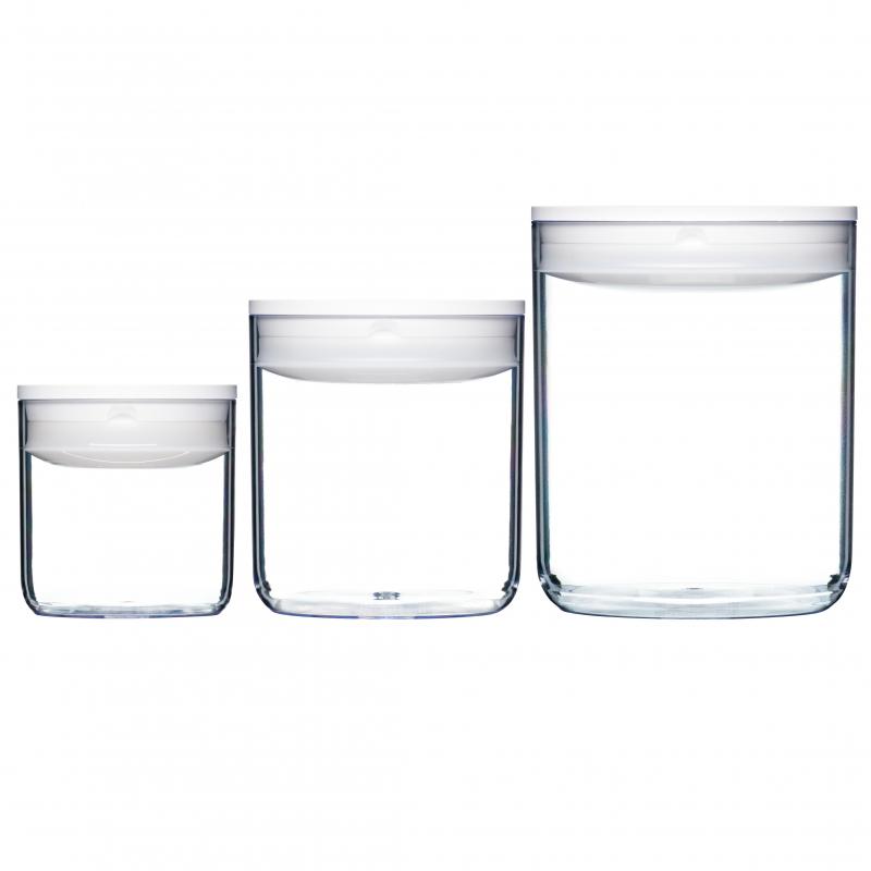 ClickClack Pantry Round Small | White |  Set Of 3