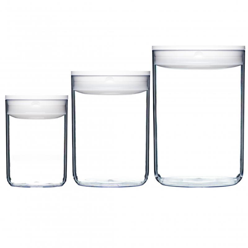 ClickClack Pantry Round Large | Set Of 3 | White