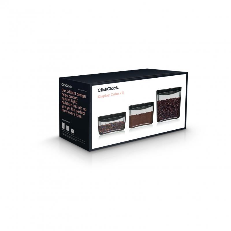 ClickClack Display Cube | Set Of 3 | Black