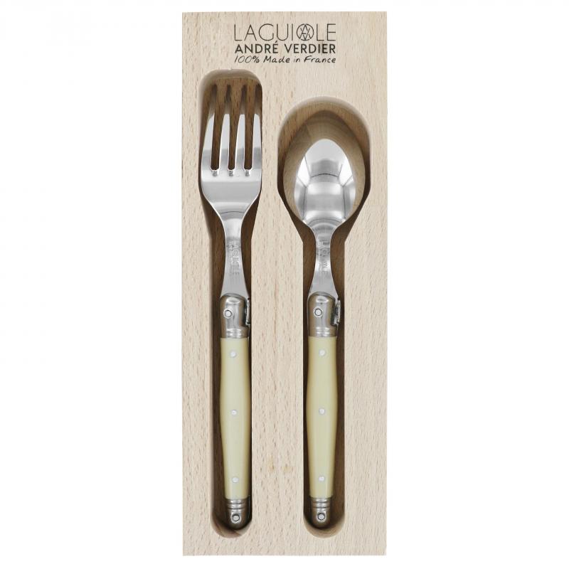 André Verdier Laguiole Debutant Ivory Dessert Cutlery | 2 Piece