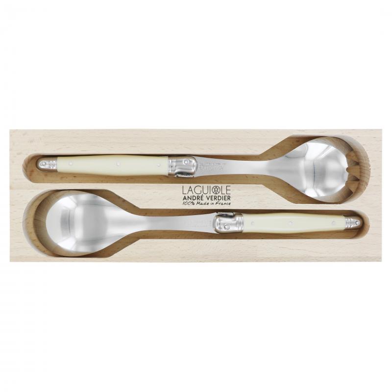 André Verdier Laguiole Debutant Ivory Salad Set | 2 Piece