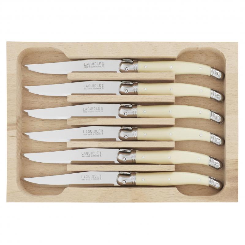 André Verdier Laguiole Debutant Ivory Dessert Knife | 6 Piece