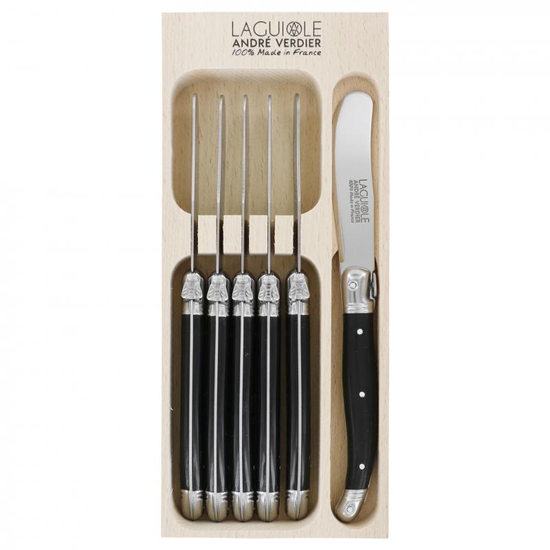 André Verdier Laguiole Debutant Black Butter Spreader | 6 Piece