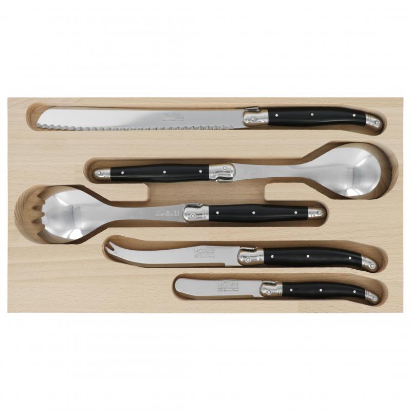 André Verdier Laguiole Debutant Black Host Set | 5 Piece