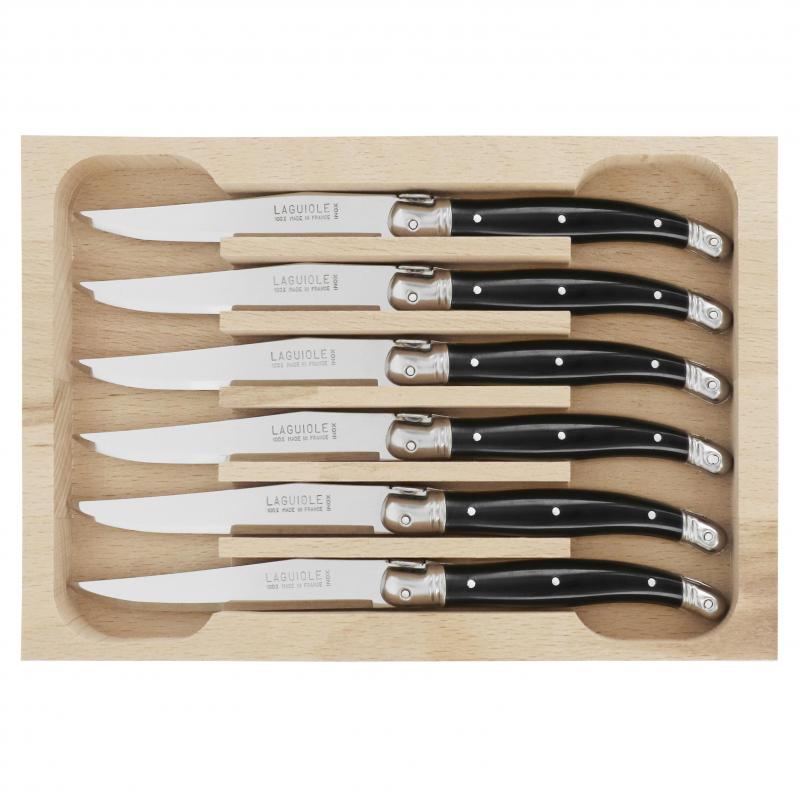 André Verdier Laguiole Debutant Black Dessert Knife | 6 Piece