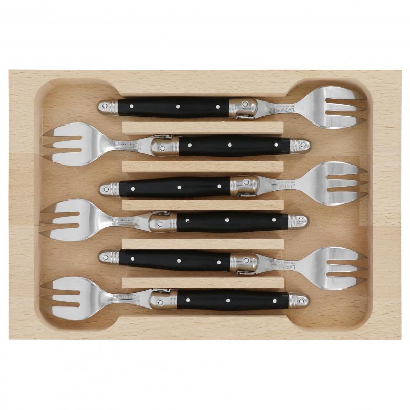André Verdier Laguiole Debutant Black Cake Fork | 6 Piece