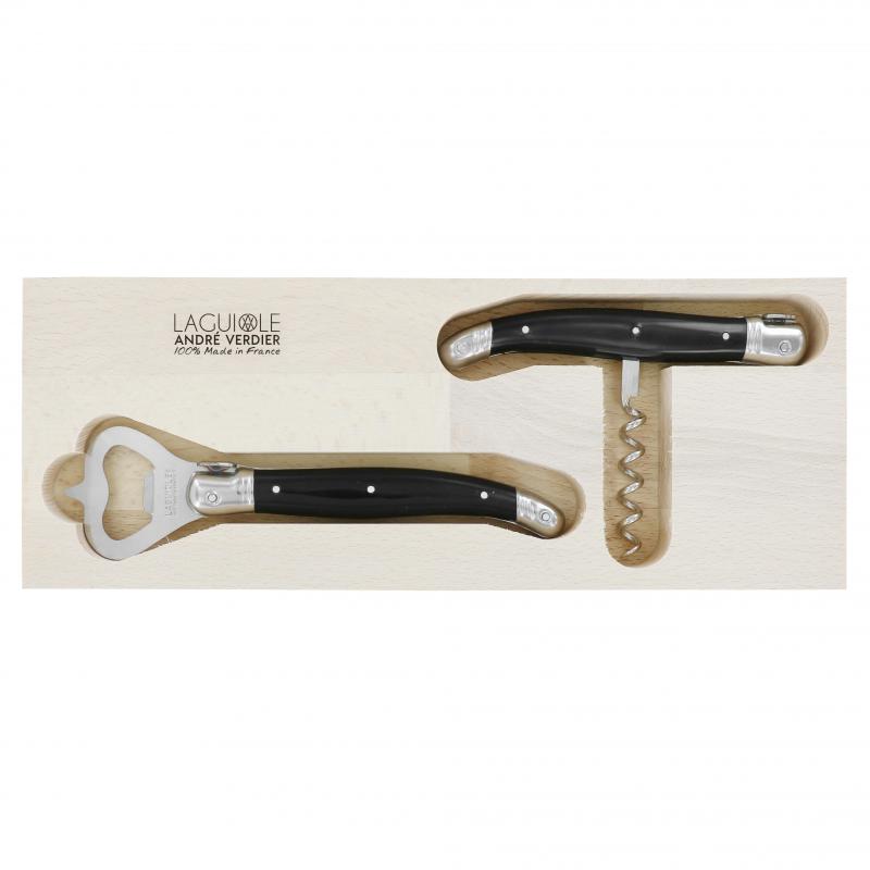 André Verdier Laguiole Debutant Black Apero Corkscrew & Bottle Opener