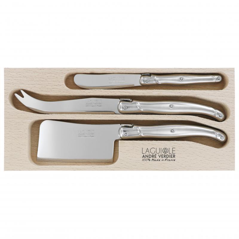 André Verdier Laguiole Debutant Inox Cheese Set with Butter Spreader | 3 Piece