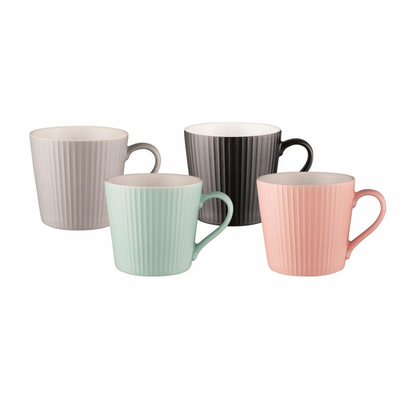 Bundanoon Mod Mug Set Of 4-Ribbed 429ml