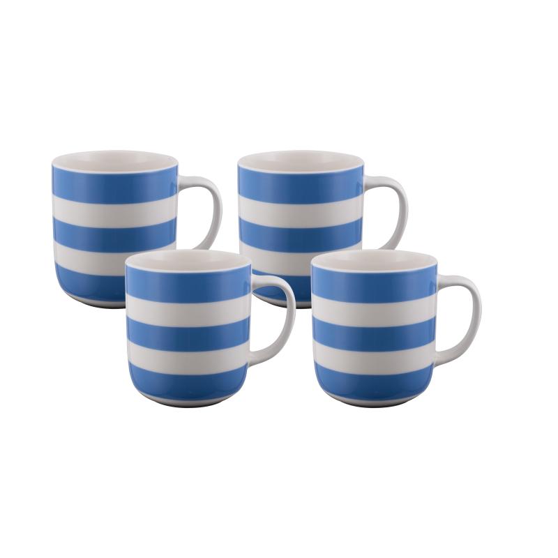 Bundanoon Classic Mug Nautical Stripes Royal 400ml | Set of 4
