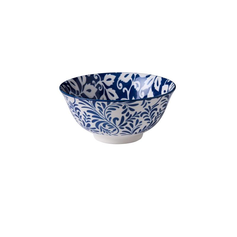 Wilkie Brothers Glazed Porcelain Bowl 15cm | Blue Foilage