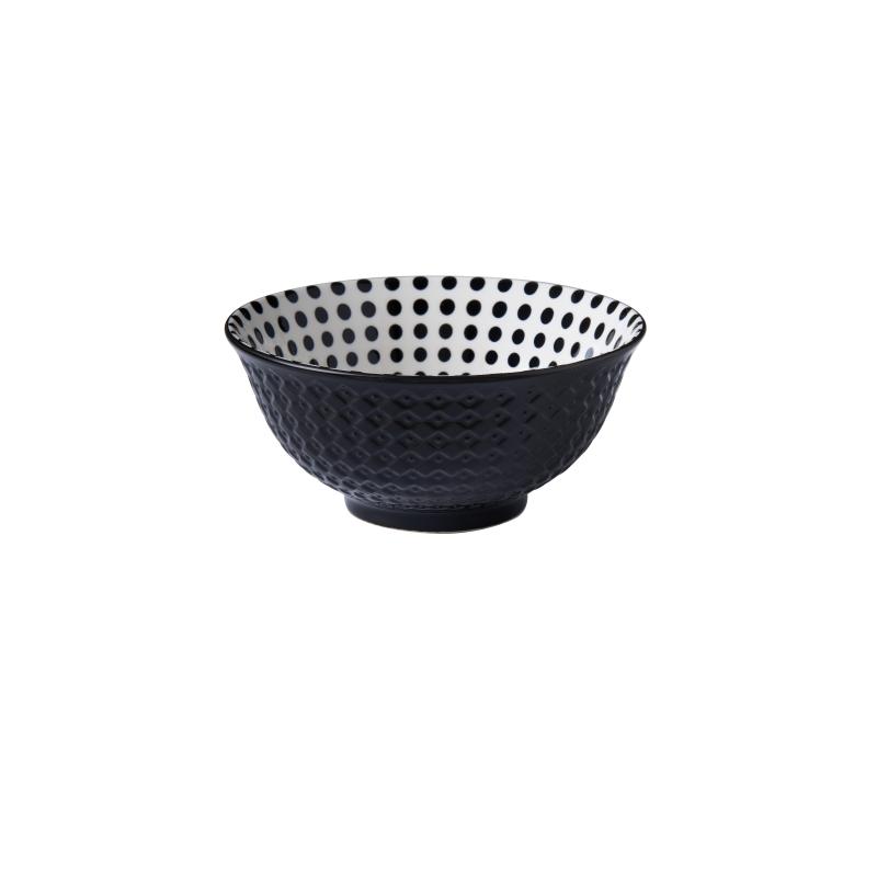 Wilkie Brothers Glazed Porcelain Bowl 15cm | Monochrome Dots