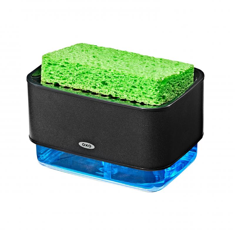 OXO Good Grips Soap Dispensing Sponge Holder | Matte Black