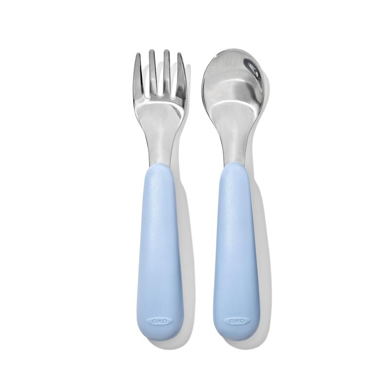 Oxo Tot Kids Fork & Spoon Set | Dusk