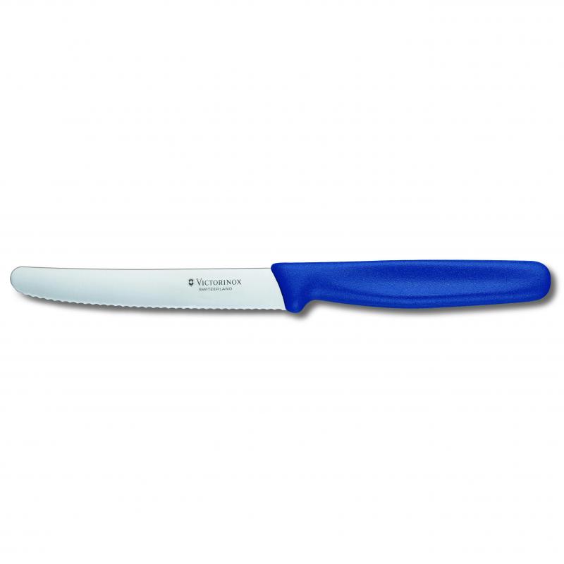 Victorinox Steak & Tomato Knife Round Tip Wavy Edge Nylon 11cm | Blue