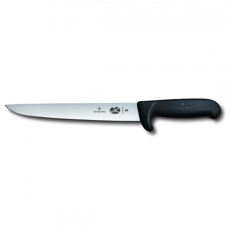 Victorinox Sticking Knife Straight Back Blade Safety Nose Fibrox 22cm | Black