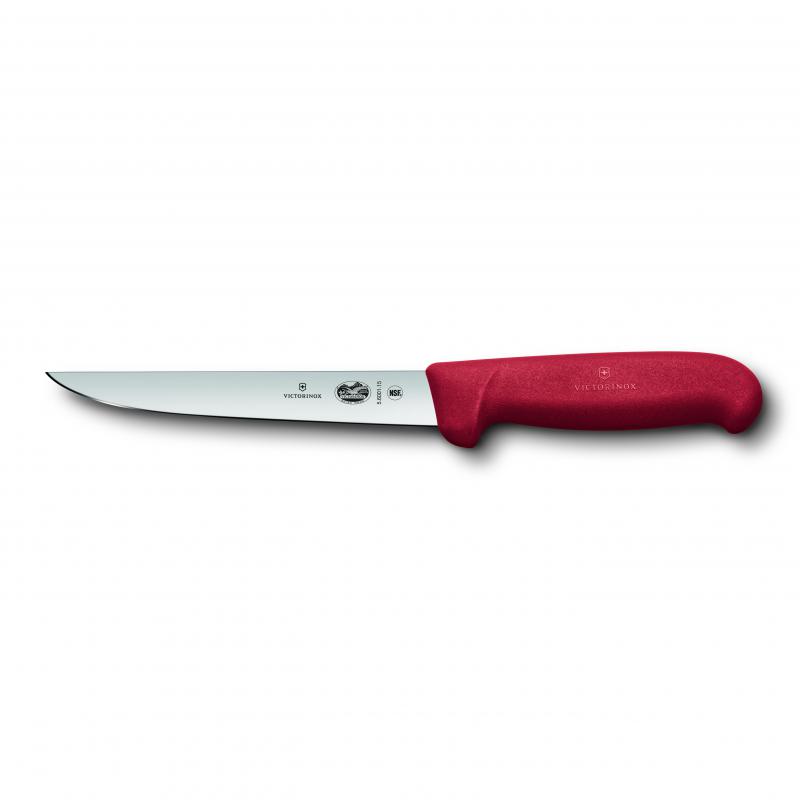 Victorinox Boning Knife Straight Wide Blade Fibrox 15cm | Red