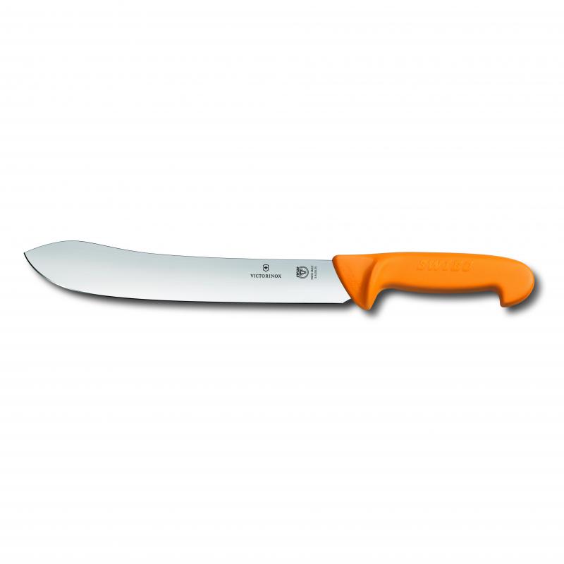 Victorinox Swibo Butchers Knife,22cm Wide Tip Stiff Blade - Yellow