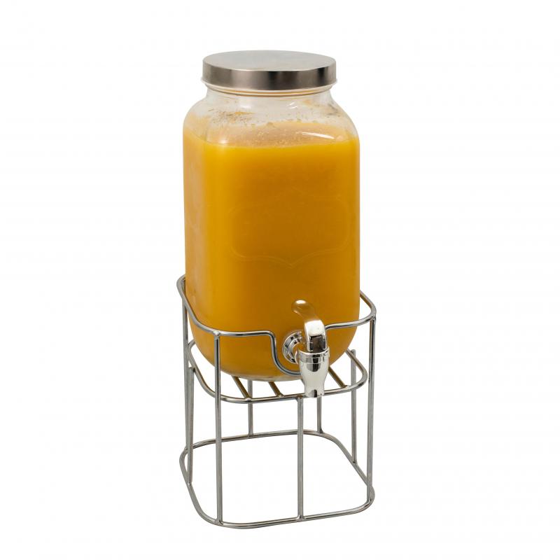 Glass Drink Dispenser For Flavored Water Juice Party Punch Jar With Tap 3.5L