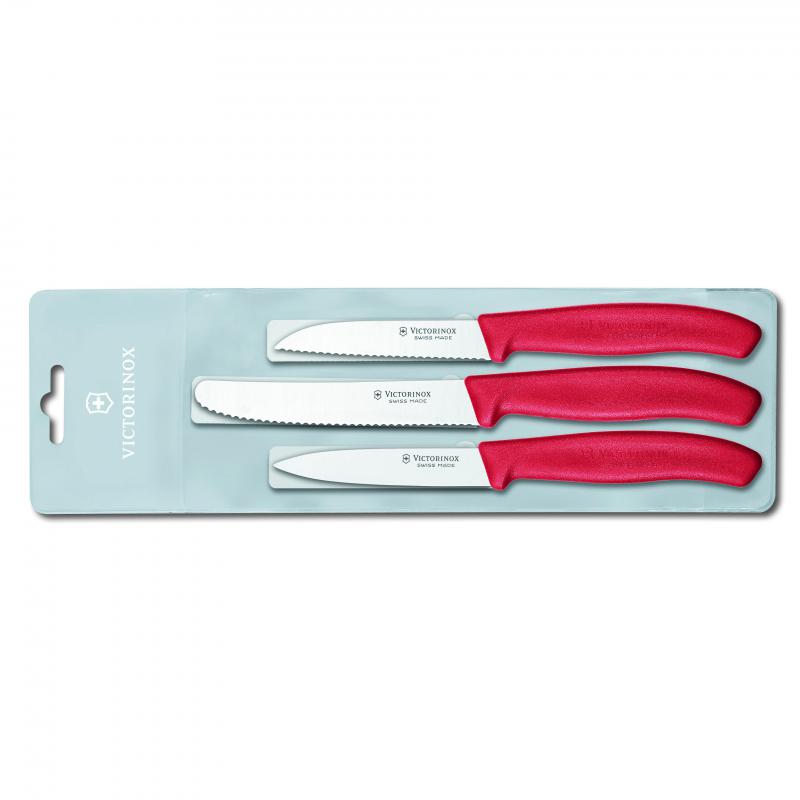 Victorinox Paring Knife Set, Classic 3 pc - Red