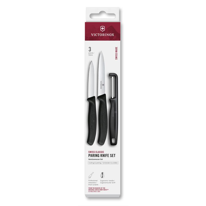Victorinox Swiss Classic Paring Knife & I-Peeler Set Black | 3 Piece