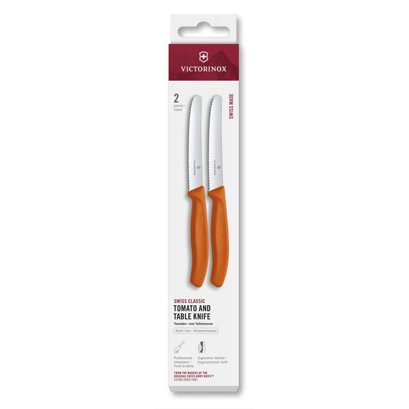 Victorinox Swiss Classic Steak/Tomato Knife 11cm New Orange | 2 Piece