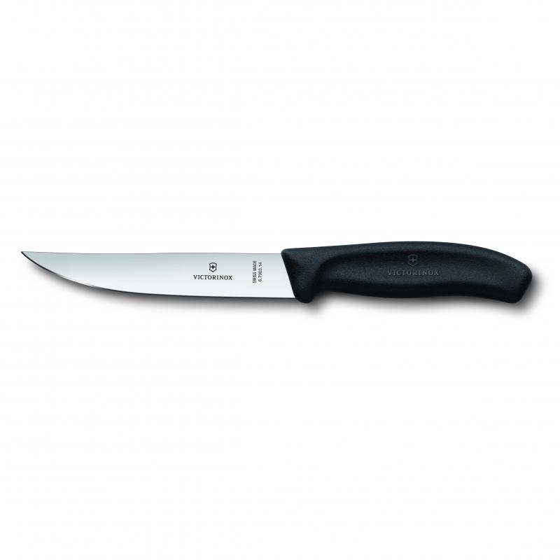 VIctorinox Steak Knife 14cm, Wide Blade, Straight Edge, Classic, Black