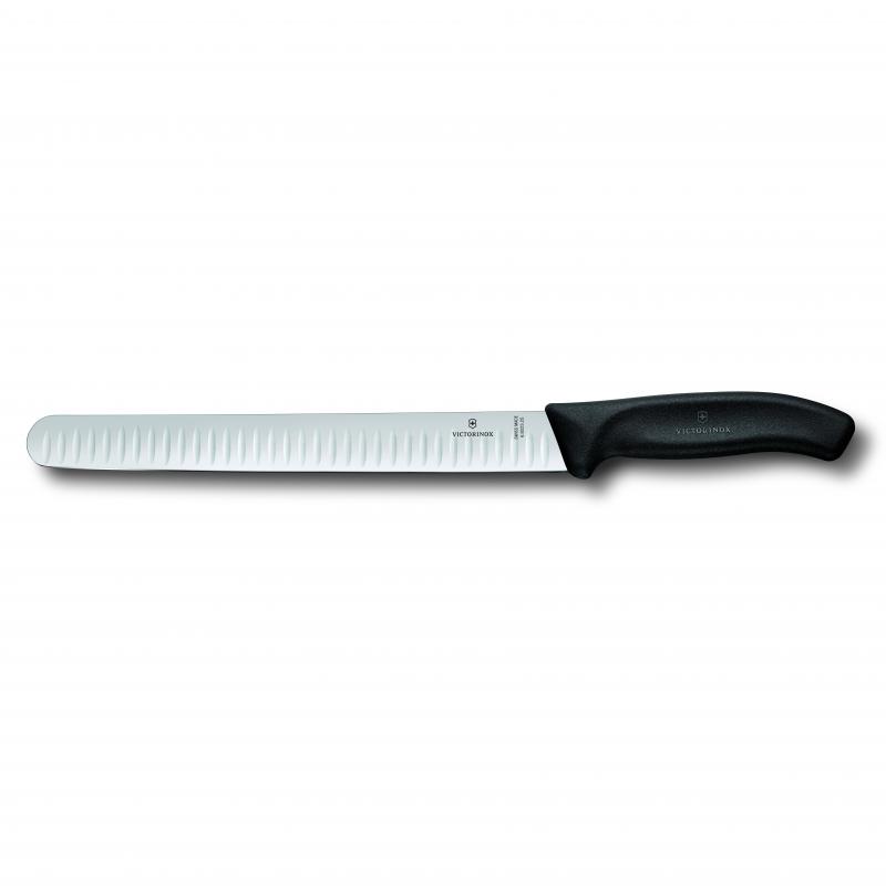 Victorinox Slicing Knife Round Tip Wide Fluted Blade Classic Black | 25cm
