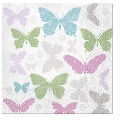 Paw Lunch Napkins 33cm Soft Pack of 20 | 3 Ply | Butterflies