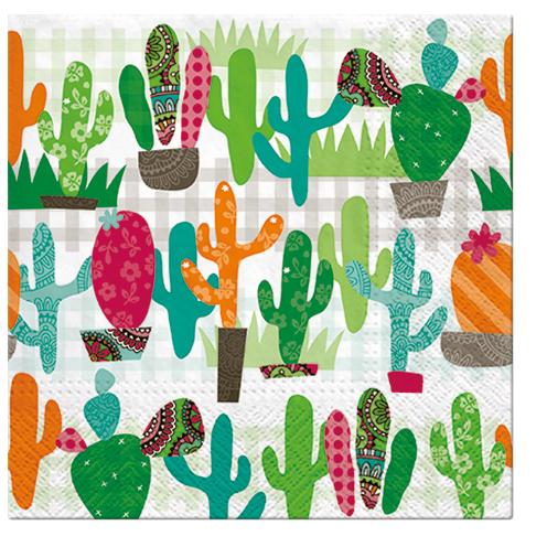 Paw Lunch Napkins 33cm Pack of 20 | 3 Ply | Cactus Garden