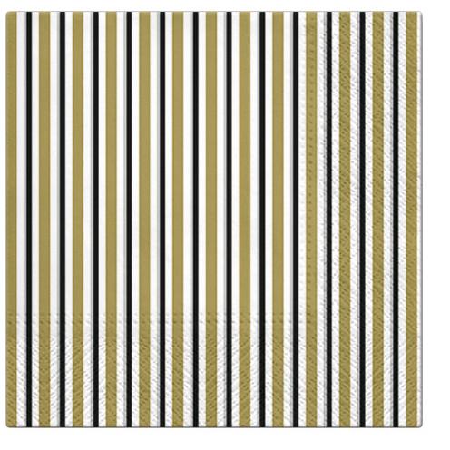 Paw Lunch Napkins 33cm Pack of 20 | 3 Ply | Lots Of Stripes