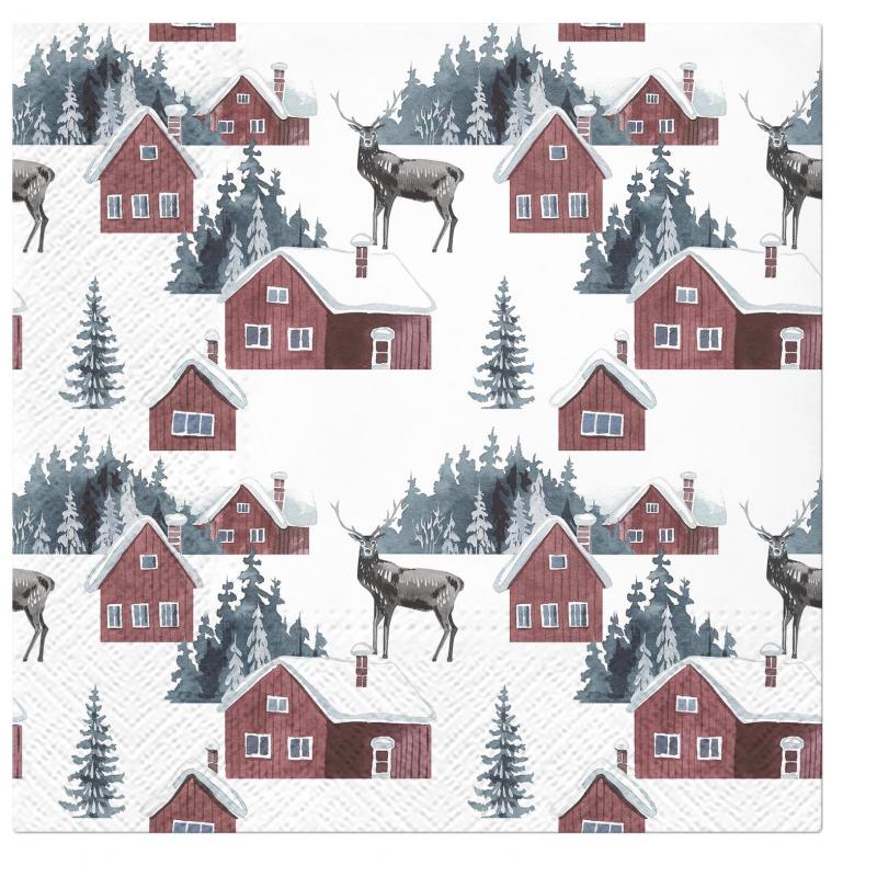 Paw Lunch Napkin 33cm Pack of 20 | 3 Ply | Nordic Village