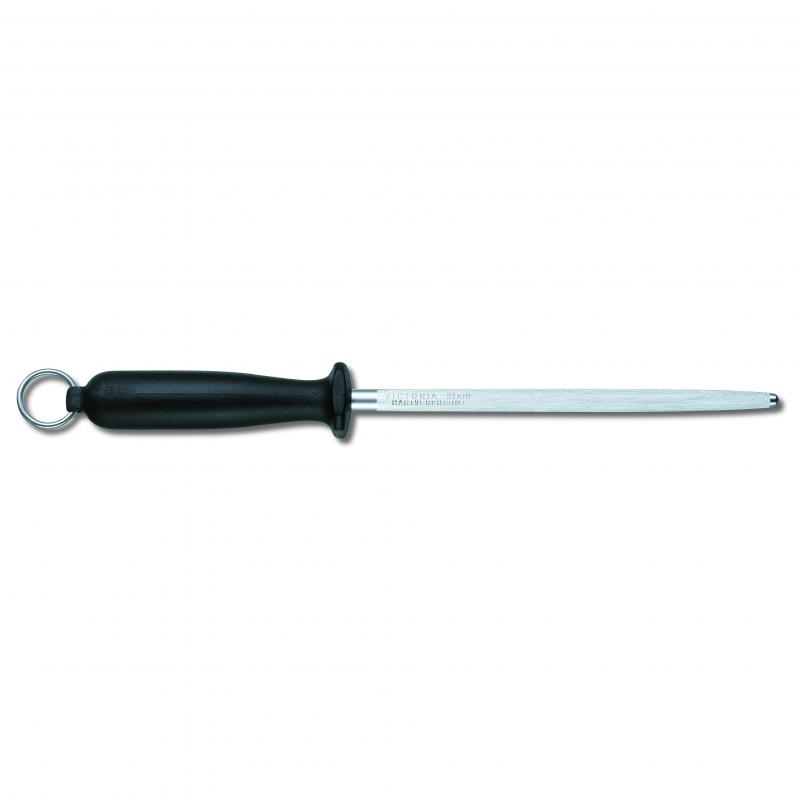Victorinox Domestic Sharpening Steel, 18cm, Round, Middle Fine Cut,Black