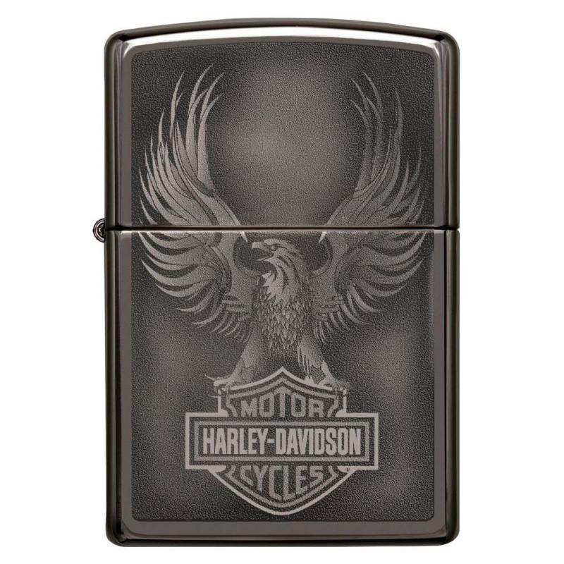 Zippo Harley Davidson Black Ice Eagle Logo Lighter