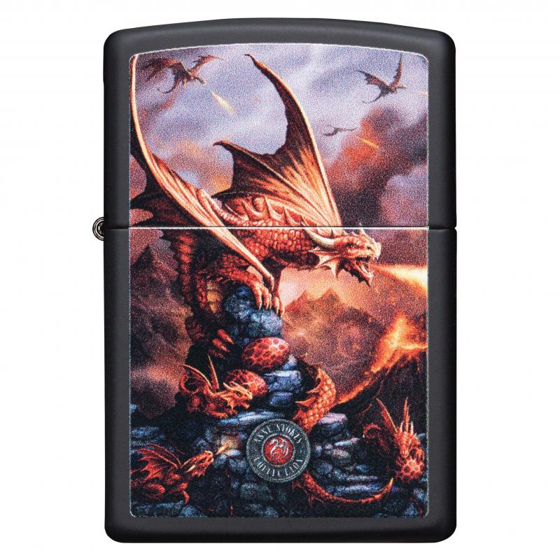 Zippo Black Matte Anne Stokes Dragon Lighter