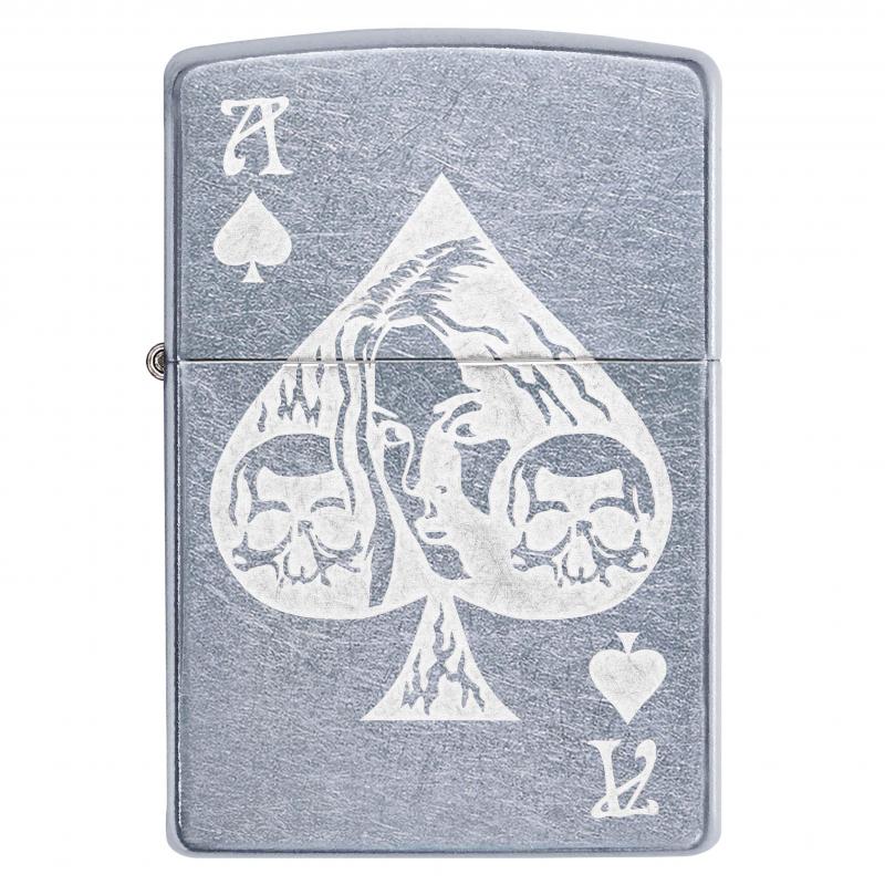 Zippo Street Chrome Ace Of Spades Lighter