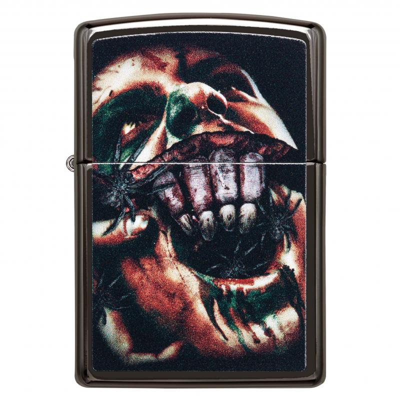 Zippo High Polished Black Scream Lighter