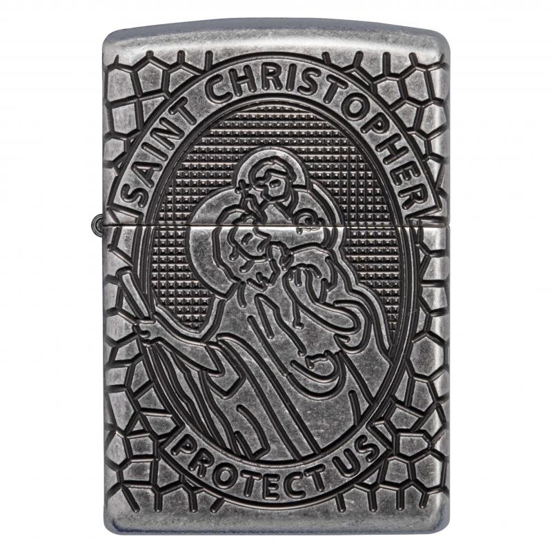 Zippo Saint Christopher Ant Silver Armor