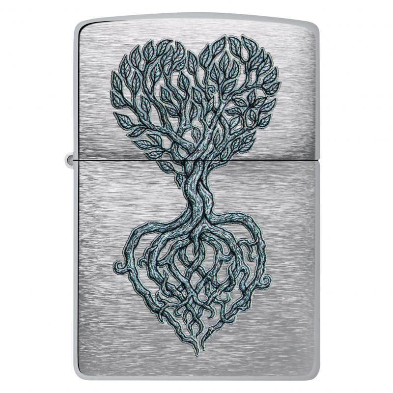 Zippo Rooted in Love | Brushed Chrome