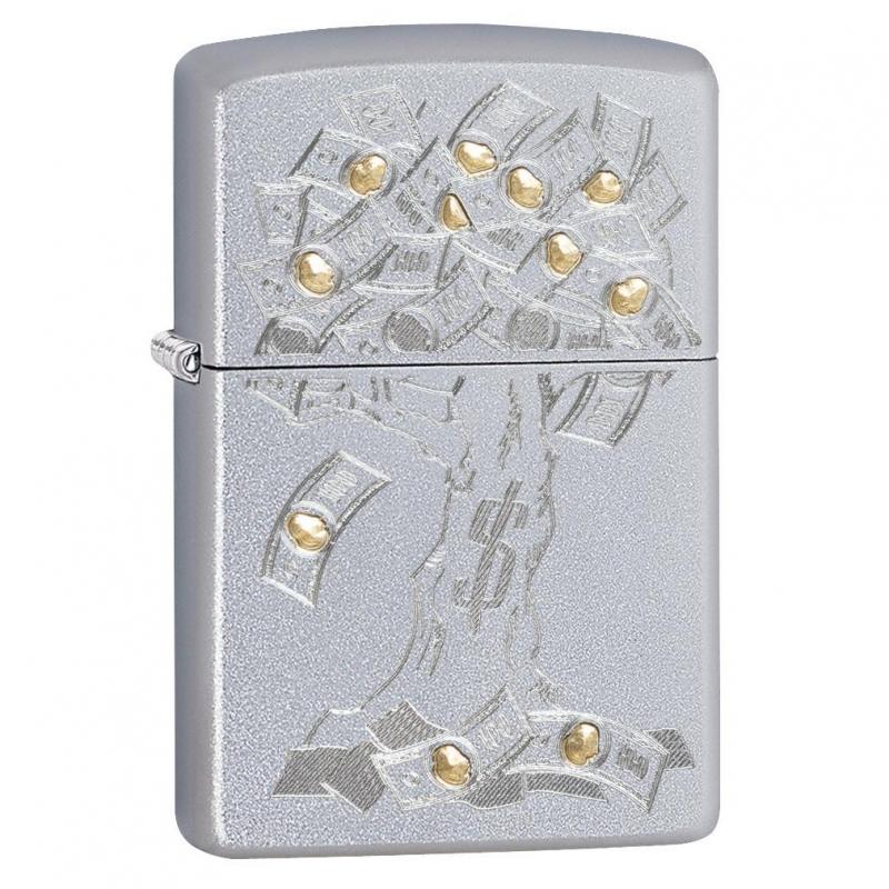 Zippo Money Tree Satin Chrome