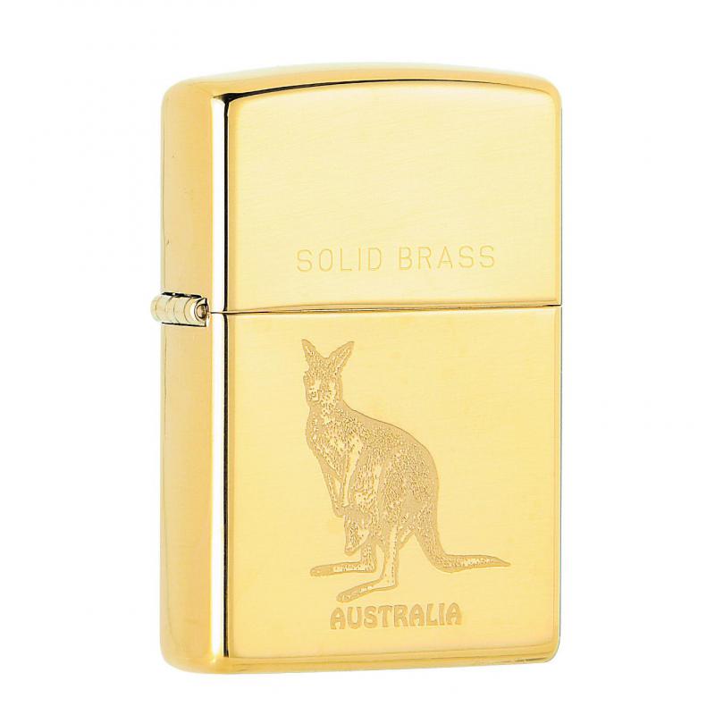 ZIPPO Australian Kangaroo - High Polished Brass Lighter