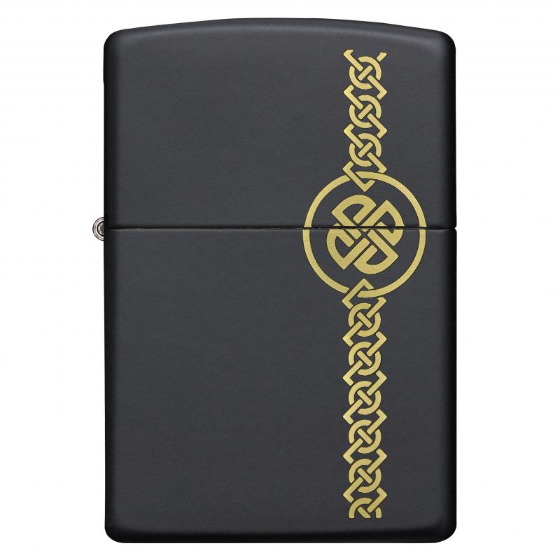 Zippo Celtic Design Laser Engraved Black Matte